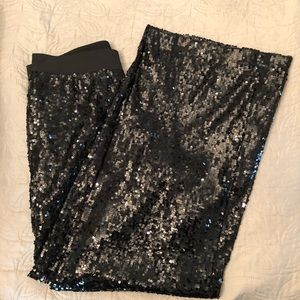New York & Co wide leg black sequin pants